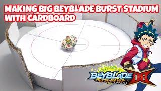 How to make beyblade stadium with cardboard / big beyblade burst stadium / how to make beyblade /