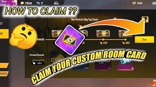 How To Claim Custom Room Card In Guild Tournament | How To Claim Custom Room Card In free fire