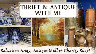 THRIFT AND ANTIQUE WITH ME | Salvation Army, Antique Mall, Charity Shop