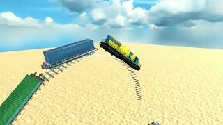 Train Accident Simulation, Curved Train Tracks & Car Crash Trains | BeamNg. Drive