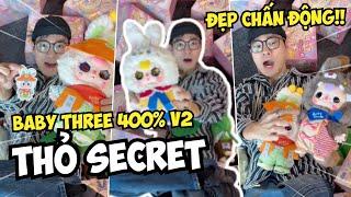 THẦY BEO U40 THỬ THÁCH UNBOX FULL KIỆN BABY THREE 400% V2 TÌM THỎ SECRET CHẤN ĐỘNG