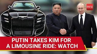 Putin Takes The Driver’s Seat Of Aurus Limousine In Pyongyang; Kim Enjoys The Swift Ride | Watch