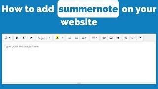 How To Add Summernote On Website