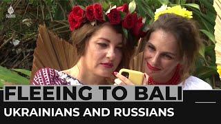 Ukrainians and Russians flee to Bali