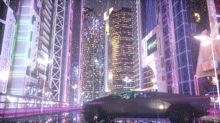 Cyberpunk city ambience