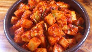 '여름 깍두기' 이렇게 하면 정말 맛있어요! 설탕없이 건강하고 풀없이 간편하게~