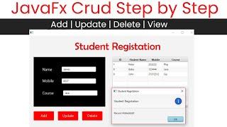 JavaFx Mysql Crud Step by Step