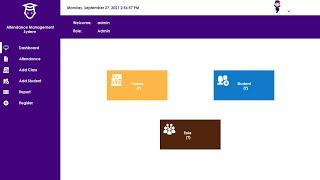 Attendance Management System | User Control Dashboard | C#