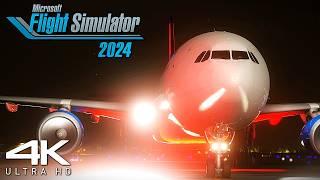 Microsoft Flight Simulator 2024: RTX™ 4090 + MAXIMUM GRAPHICS - A330 Night Landing | 4K Realism