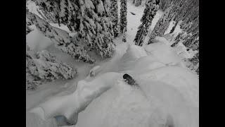 4K - Skiing fast Canadian pillow lines in BC