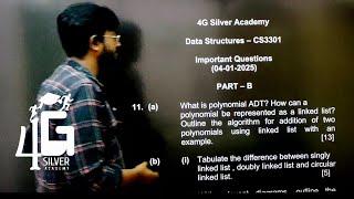 Data Structures Important Questions | CS3301 Important questions | Anna University Exam 04/01/2025