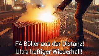 F4 Böller an Silvester aus der Distanz in der Stadt - live gefilmt!