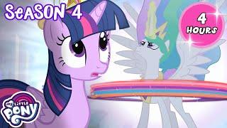 SEASON 4 MINI MOVIE | 4 HOURS | My Little Pony: Friendship is Magic | Mega Compilation  |