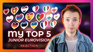 MY TOP 5 FOR JUNIOR EUROVISION 2024 | Who's my winner... Spain? Portugal? Ukraine? Netherlands?