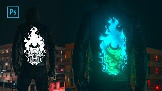 How to Create Glowing Cyberpunk Jacket | Photoshop Tutorial | Photo Effects