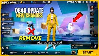 OB40 UPDATE TOP 20 CHANGES ll OB40 UPDATE FREE FIRE ll DIVIDED GAMERS