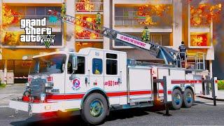 GTA 5 Firefighter Mod New Fire Truck With Working Aerial Ladder