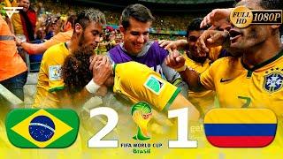 Brazil 2 x 1 Colombia (Neymar Jr Injured) | WC 2014 | Extended Highlights | Full HD