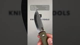 KNAFS Lulu KNAFS 00231 Raw CPM MagnaCut, Green Canvas Micarta, fixed knife