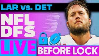 NFL DFS Showdown Live Before Lock | Rams-Lions DFS Picks