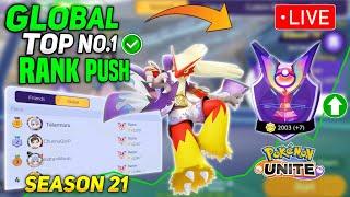 Global Top Rank No.1 Push! Let's do it Live day 7 Pokemon unite