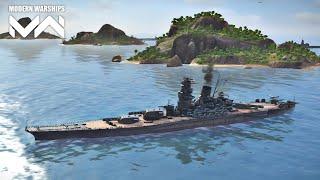 YAMATO in escort mode gameplay : Modern Warships