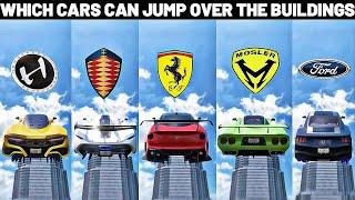 WHICH ONE OF THESE CARS CAN JUMP OVER THE BUILDINGS IN FORZA HORIZON 5 | (LET'S FIND OUT)