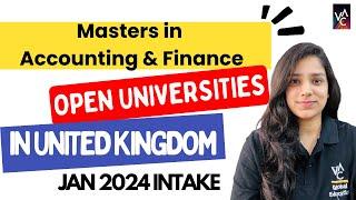 Master's in Accounting & Finance | UK Universities - Jan 2024 Intake | VAC