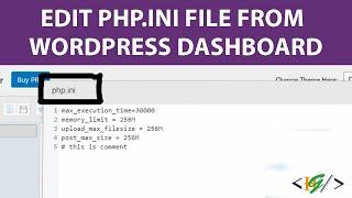 How to edit Php.ini file from wordpress dashboard