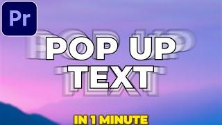 POP UP Text Tutorial in Premiere Pro | Text Bounce Effect