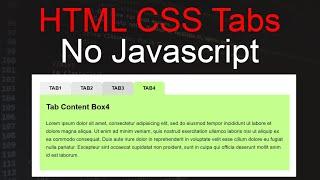 How to create Tabs menu using HTML and CSS | HTML tabs no javascript | css3 tabs menu