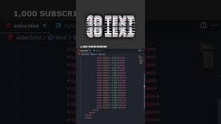 How To Create A 3D Text Style html css and JavaScript coding #mkchohan developer 