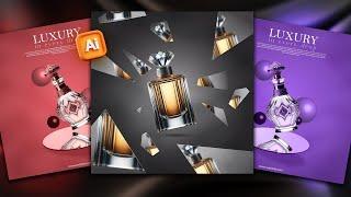 Illustrator CC Tutorial | Graphic Design |  Realistic Glass Effect Poster Design  For Beginners 