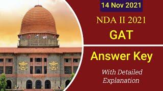 GAT ANSWER KEY || NDA II 2021 || ALL SET