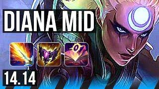 DIANA vs EKKO (MID) | 1500+ games, Legendary, 13/3/5 | NA Master | 14.14