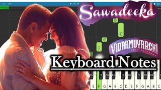 Sawadeeka Song Keyboard Notes | Anirudh | Ajith Kumar | Vidaamuyarchi