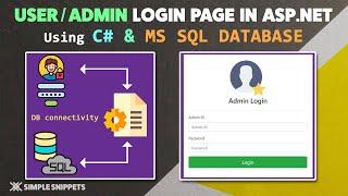 Multi User Login Page with ASP.NET with C# Programming & MS SQL Database | (Part - 1/2)