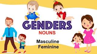 GENDERS |  English Grammar| Nouns- Grade 1 & 2 | Learn Masculine & Feminine Genders with Pictures