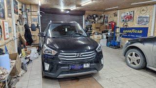 Hyundai Creta. Замена штатных бигалогеновых линз на бидиодные двухчиповые линзы Aozoom A4+ BI-LED 22