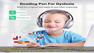 SVANTTO Pen Scanner, Text to Speech Device for Dyslexia, OCR Digital Highlighter Reader Pen, Exam R