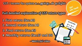 GST first return | Annual return | Final return |GST return types in Tamil @GSTInfoTamil