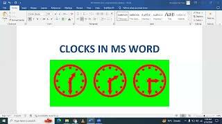 How to insert clock  symbol in ms word document