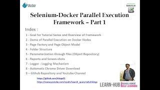 Part1- What is Page Object Model, WebDriver, Parallel Execute | Selenium Docker Automation Framework