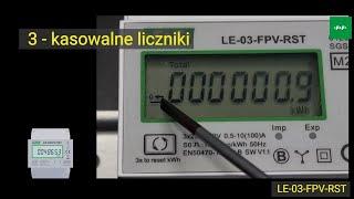 Licznik LE-03-FPV-RST. Dwukierunkowy (fotowoltaika); z kasowalnym podlicznikiem.