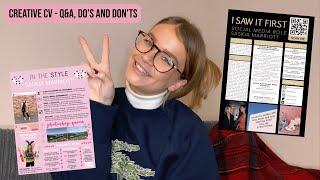 CREATIVE CV - HOW TO GET YOUR DREAM JOB | CV Q&A, DO'S AND DON'TS + MORE | SASKIA MARRIOTT