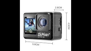 CERASTES 5K WiFi Anti-shake Action Camera 4K 60FPS Dual Screen 170° Wide Angle 30m