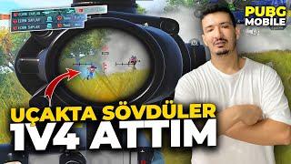 UÇAKTA KÜFÜR ETTİLER 1V4 ATTIM #pubgmobile