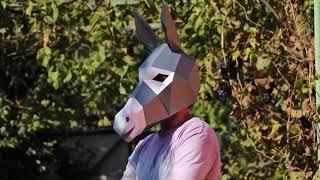 Donkey Mask Low Poly Paper Craft PDF Template