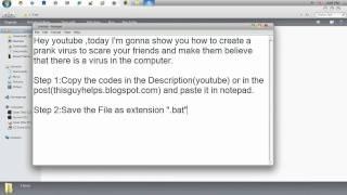 Create a Prank Virus using command prompt