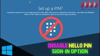 How to Disable Windows Hello PIN Sign-in Option on Windows 10